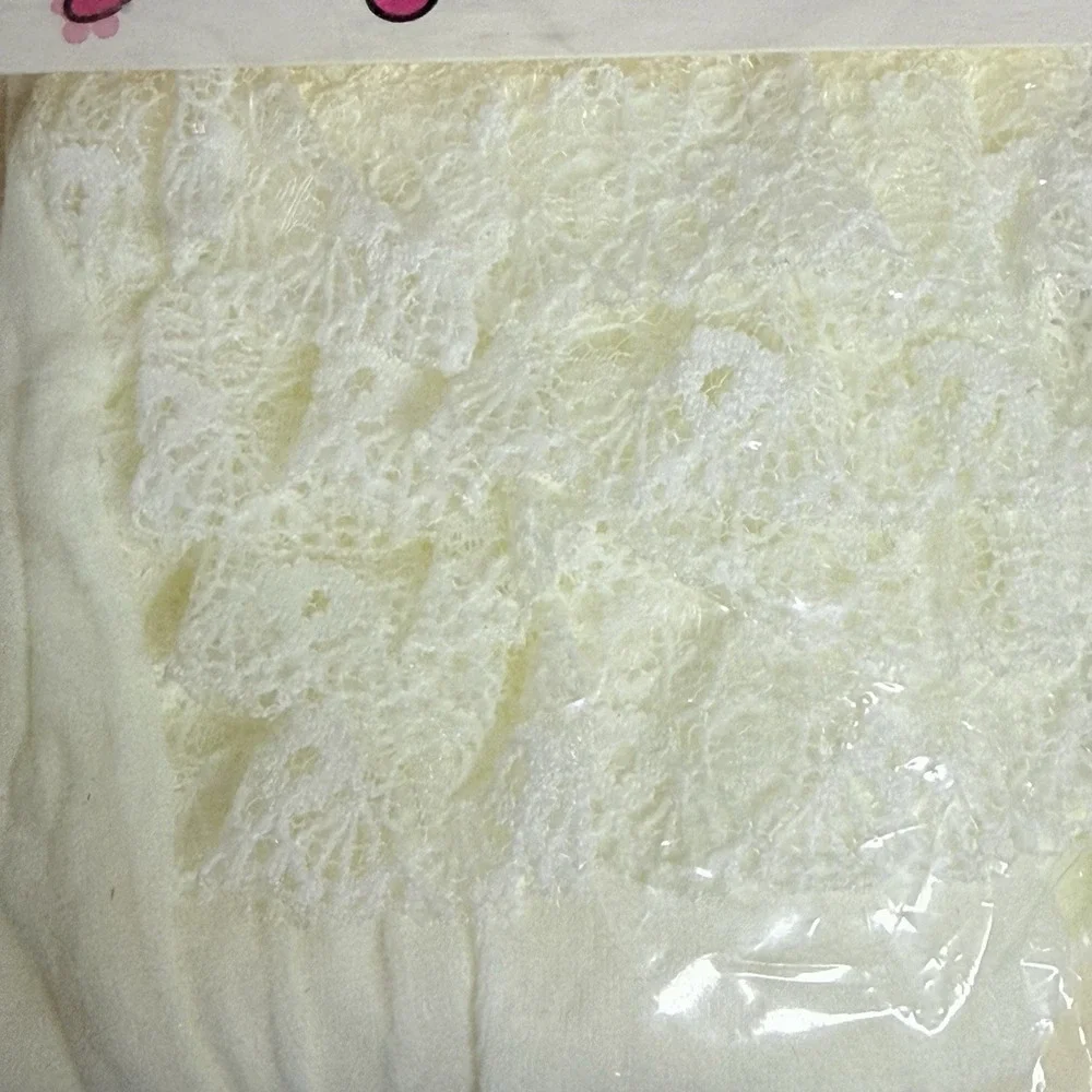Vintage Payless Shoe Source Fancy Tights White Lace Ruffles 6-18 Months 1990s